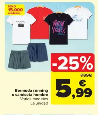 Carrefour Bermuda running o camiseta hombre oferta
