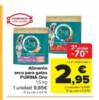Carrefour Alimento seco para gatos PURINA One 1,5 kg oferta