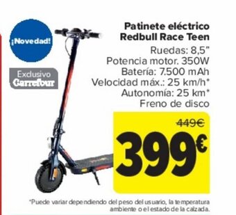 Carrefour Patinete eléctrico Redbull Race Teen oferta