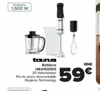 Carrefour Taurus Batidora HBA1500XE 20 Velocidades Pie de acero desmontable oferta