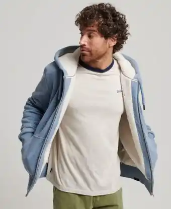 Superdry Sudadera con capucha, cremallera y forro borreguillo essential oferta