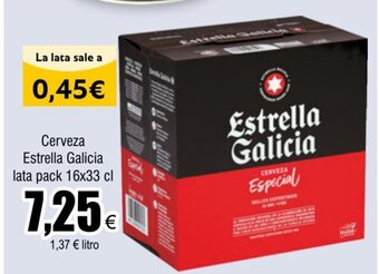 FROIZ Cerveza Estrella Galicia lata pack 16x33 cl oferta