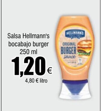 FROIZ Salsa Hellmann's bocabajo burger 250 ml oferta