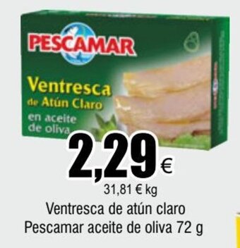 FROIZ Ventresca de atún claro Pescamar aceite de oliva 72 g oferta