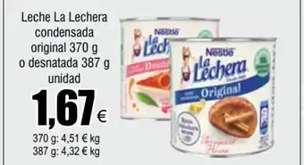 FROIZ Leche La Lechera condensada original 370 g o desnatada 387 g unidad oferta