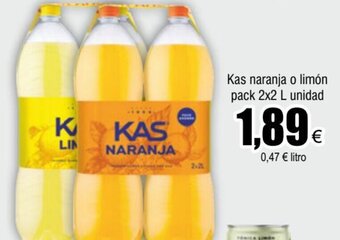 FROIZ Kas naranja o limón pack 2x2 L unidad oferta