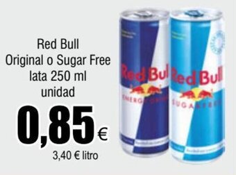 FROIZ Red Bull Original o Sugar Free lata 250 ml unidad oferta