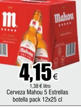 FROIZ Cerveza Mahou 5 Estrellas botella pack 12x25 cl oferta