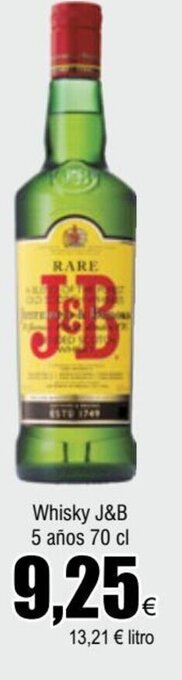 FROIZ Whisky J&B 5 años 70 cl oferta