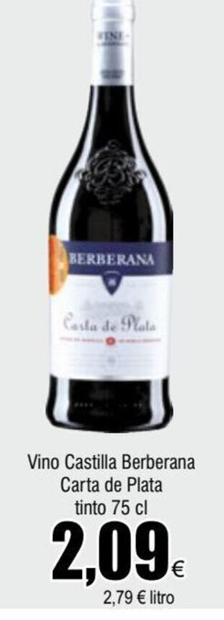 FROIZ Vino Castilla Berberana Carta de Plata tinto 75 cl oferta