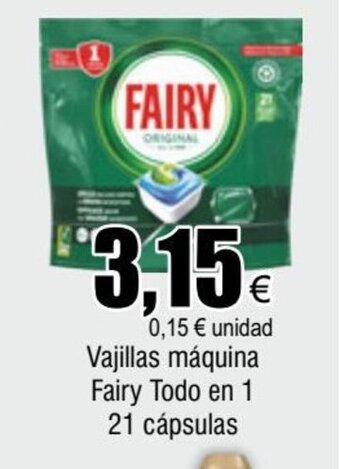 FROIZ Vajillas máquina Fairy Todo en 1 21 cápsulas oferta