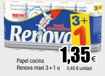 FROIZ Papel cocina Renova maxi 3+1 u oferta