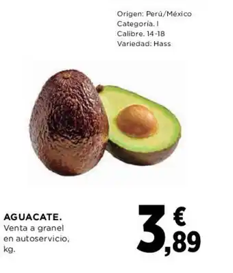 Hipercor AGUACATE. Venta a granel en autoservicio, kg. oferta