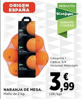 Hipercor Naranja de Mesa oferta