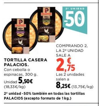Hipercor TORTILLA CASERA PALACIOS. oferta