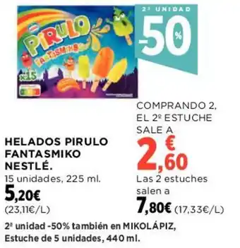 Hipercor HELADOS PIRULO FANTASMIKO NESTLÉ. oferta