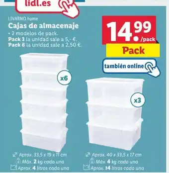 Lidl Cajas de almacenaje oferta