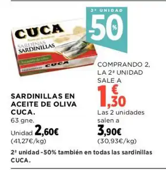 Hipercor SARDINILLAS EN ACEITE DE OLIVA CUCA. oferta