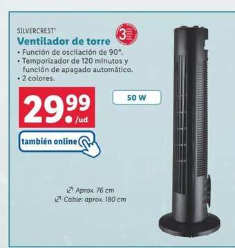 Lidl Ventilador de torre oferta