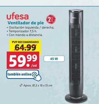 Lidl Ventilador de pie oferta