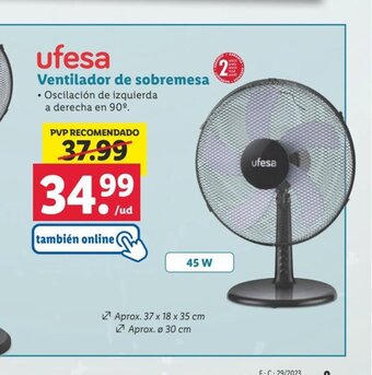 Lidl Ventilador de sobremesa oferta