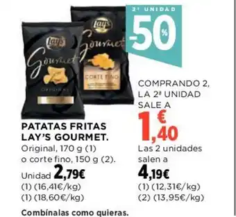 Hipercor PATATAS FRITAS LAY'S GOURMET. Original, 170 g (1) oferta