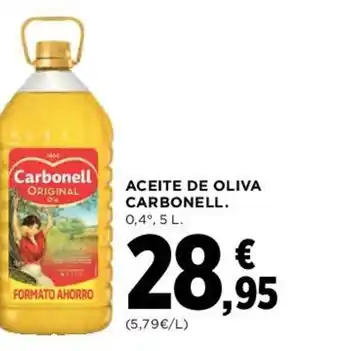Hipercor ACEITE DE OLIVA CARBONELL. 0,4°, 5 L. oferta