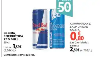 Hipercor BEBIDA ENERGÉTICA RED BULL. 25 cl. oferta