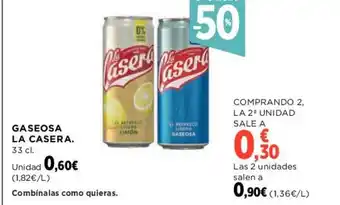 Hipercor GASEOSA LA CASERA. 33 cl. oferta