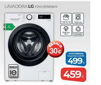 Tien 21 LAVADORA LG F2WV3058S6W oferta