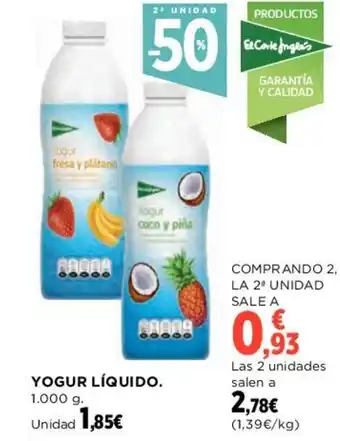 Hipercor YOGUR LÍQUIDO. oferta