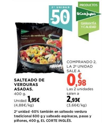 Hipercor SALTEADO DE VERDURAS ASADAS. 400 g. oferta