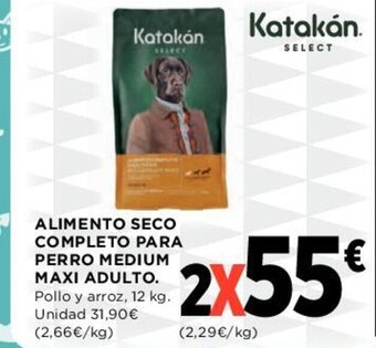 Hipercor ALIMENTO SECO COMPLETO PARA PERRO MEDIUM MAXI ADULTO. oferta