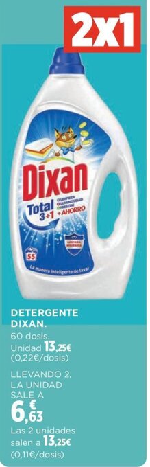 Hipercor DETERGENTE DIXAN. oferta