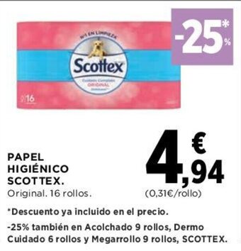 Hipercor PAPEL HIGIÉNICO SCOTTEX. oferta