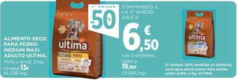 Hipercor ALIMENTO SECO PARA PERRO MEDIUM MAXI ADULTO ULTIMA. oferta