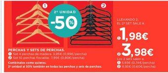 Hipercor PERCHAS Y SETS DE PERCHAS. oferta