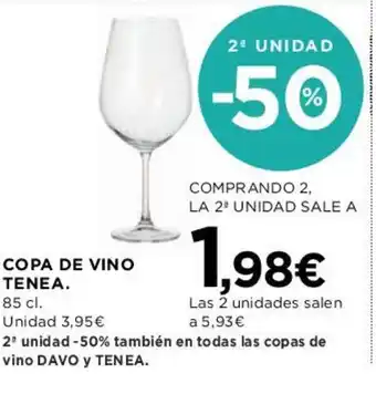 Hipercor COPA DE VINO TENEA. 85 cl. oferta