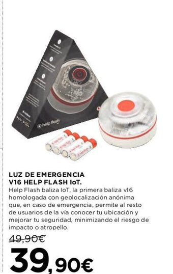 Hipercor LUZ DE EMERGENCIA V16 HELP FLASH IoT. oferta