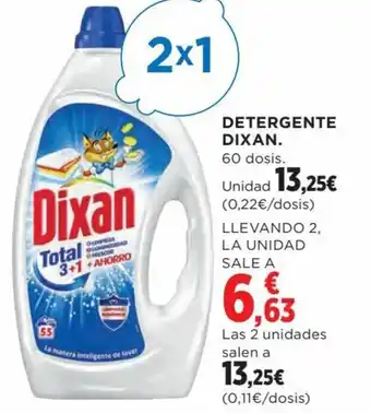 Hipercor DETERGENTE DIXAN. 60 dosis. oferta
