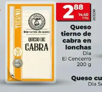Dia Queso tierno de cabra en lonchas Dia oferta
