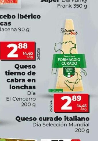 Dia Queso curado italiano oferta