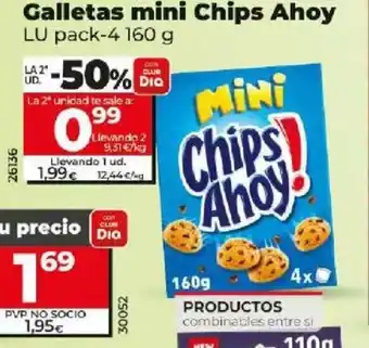 Dia Galletas mini Chips Ahoy LU pack-4 160 g oferta
