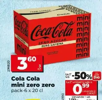 Dia Coca-Cola mini zero zero pack-6 x 20 cl oferta