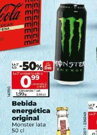 Dia Bebida energética original Monster lata 50 cl oferta