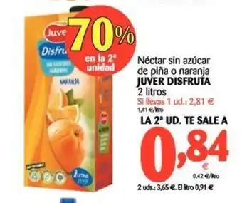Alimerka Juver Disfruta Néctar sin azúcar de piña o naranja 2 litros oferta