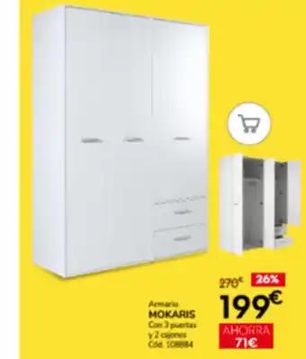 Conforama Armario MOKARIS Con 3 puertas y2 cajones Cód. 108884 oferta