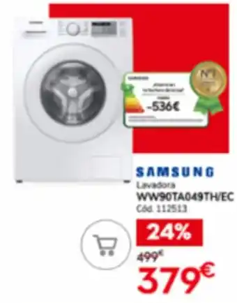 Conforama SAMSUNG Lavadora WW90TA049TH/EC Cód 112513 oferta