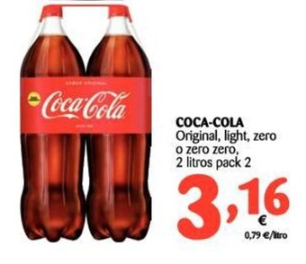 Alimerka Coca-Cola Original, light, zero o zero zero, 2 litros pack 2 oferta