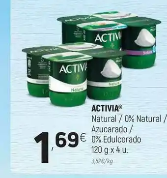 Coviran Activia Natural 0% Natural Azucarado 0% Edulcorado 120g x 4u oferta